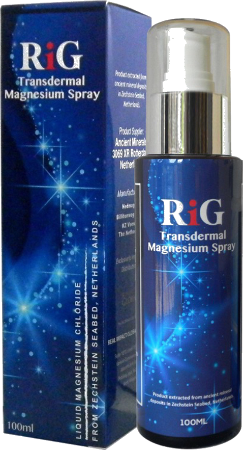 RiG Transdermal Magnesium Spray 100ml bottle and box